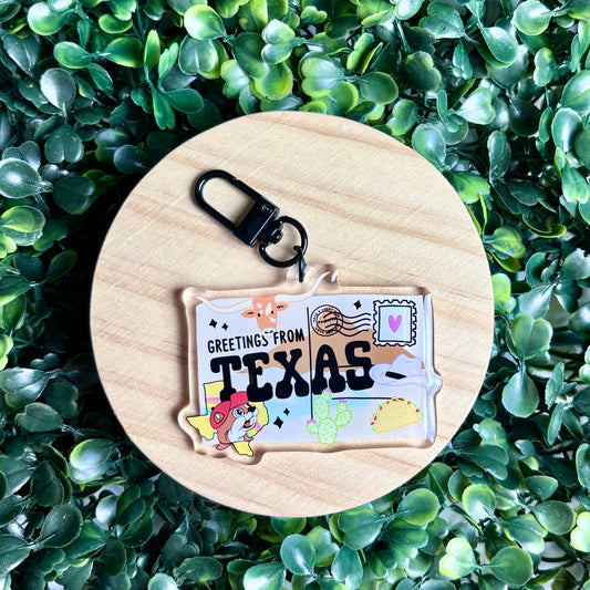 Greetings From Texas Acrylic Keychain